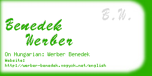 benedek werber business card